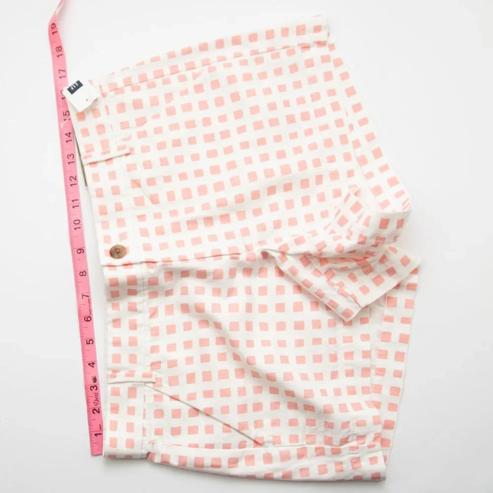 Gap Shorts Sunkissed 100% Cotton Gradiant Grid Print Pink White Size 6 New - Picture 7 of 8